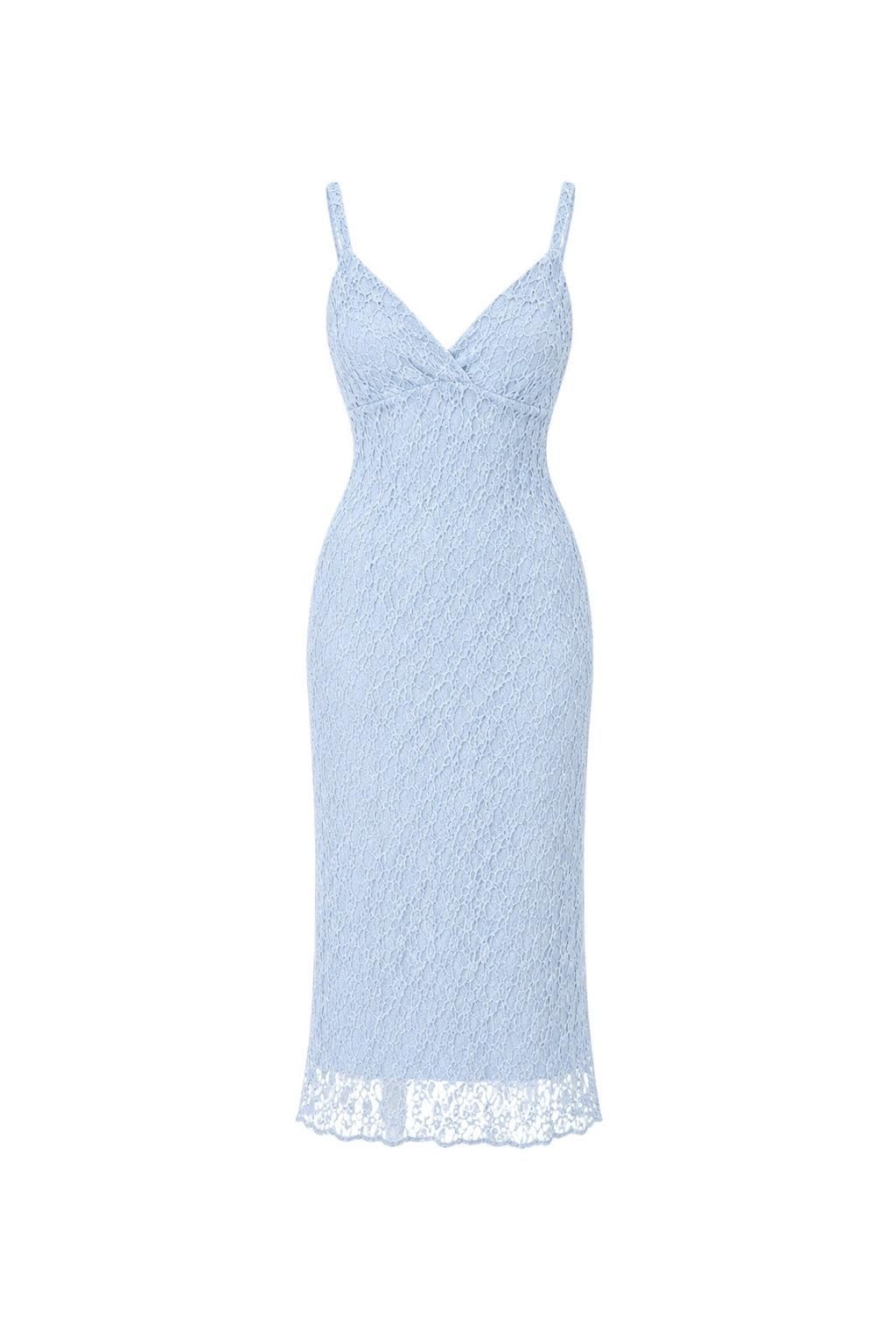 Strappy Guipure Blue Maxi Dress