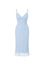 Strappy Guipure Blue Maxi Dress