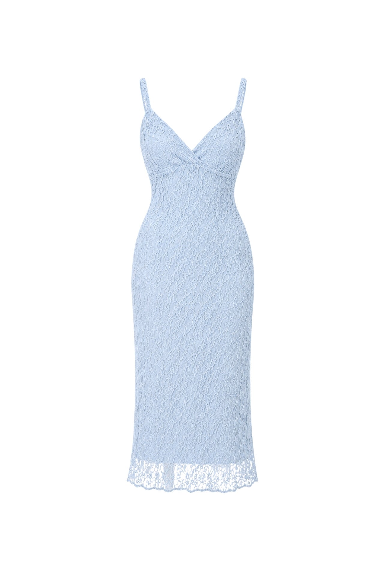 Strappy Guipure Blue Maxi Dress