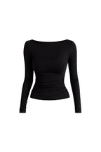 Boat Neck Black Transparent Blouse
