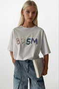 Back and Front Printed Oversize White T-Shirt