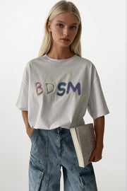 Oversized White T-Shirt with Back and Front Print
