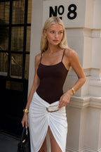 Toka Detay Asymmetric Ecru Skirt