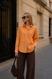 Orange Lace-Up Shirt with Low Back