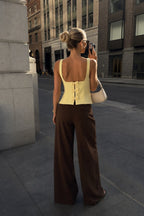 Back Ribbon Detail Yellow Blouse