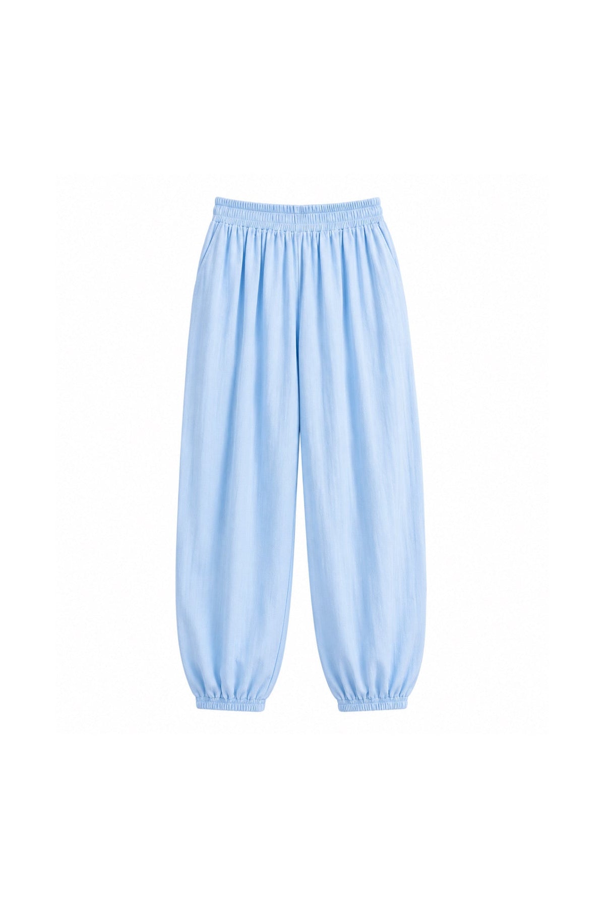 Elastic Waist Modal Blue Harem Pants