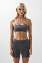Cross Strap Gray Bra