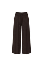 Brown Modal Trousers with Elastic Waist Detail