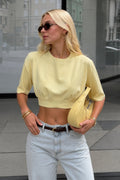 Waist-Fitted Crop Yellow T-Shirt