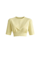 Waist-Fitted Crop Yellow T-Shirt