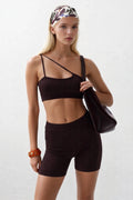 Cross Strap Brown Bra