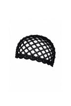 Pearl Detail Black Knit Cap