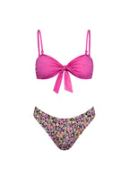 Bow Detail Floral Pink Bikini Set