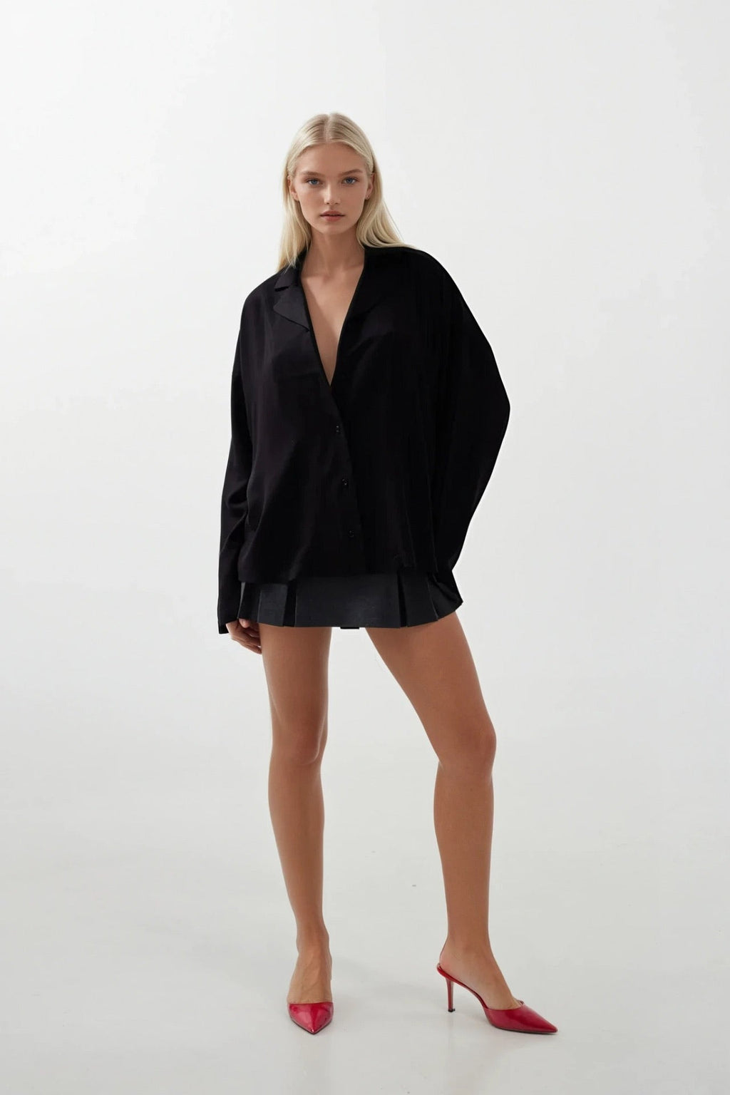 Jacket Collar Pocket Black Shirt