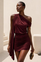 Burgundy mini dress
