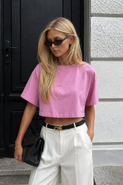 Pink Washed Crop T-Shirt
