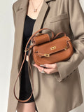 Handmade Swift Leather Crossbody Bag with Mini Pouch – Gold Brown