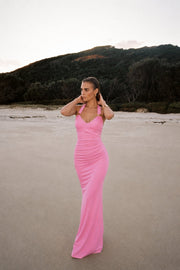 Accessory Detail Maxi Pink Dress