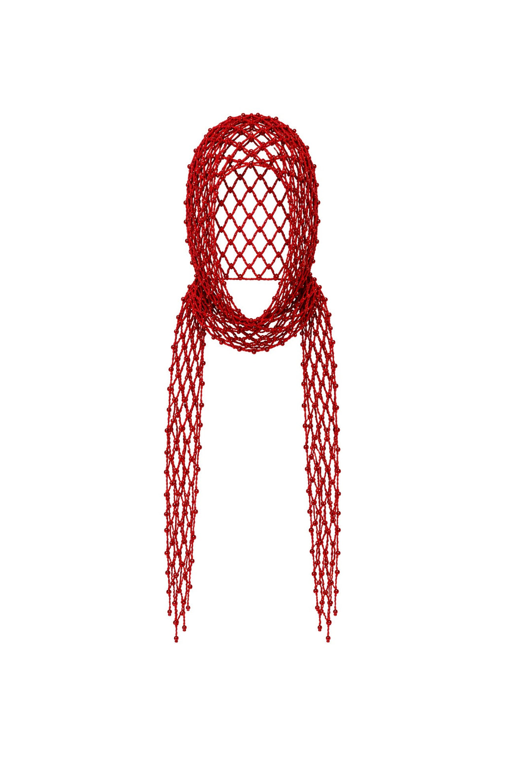 Red Hair Accessory with Pearl Detail and Ties