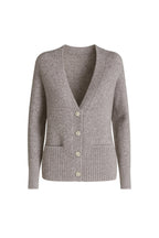 Accessory Detail V-Neck Gray Knit Cardigan