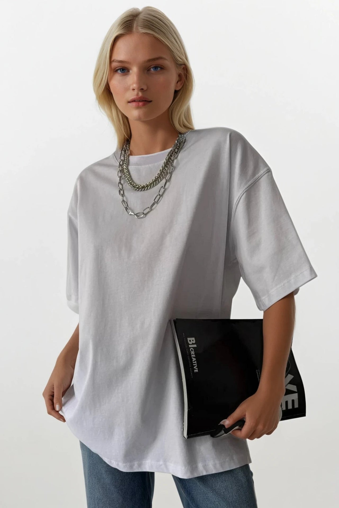 Back Printed Oversize White T-Shirt
