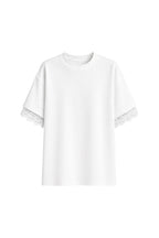 Kol Ve Sırt Lace Detail White T-Shirt