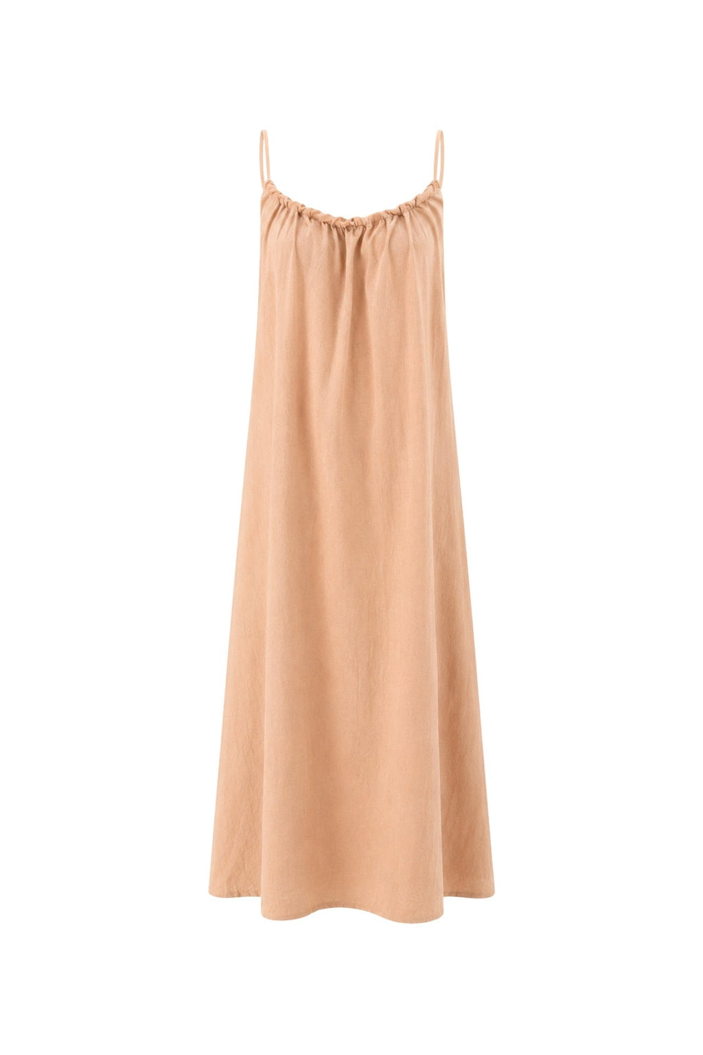 Beige Maxi Dress with Back Lace Strap