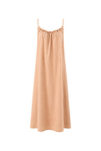 Beige Maxi Dress with Back Lace Strap