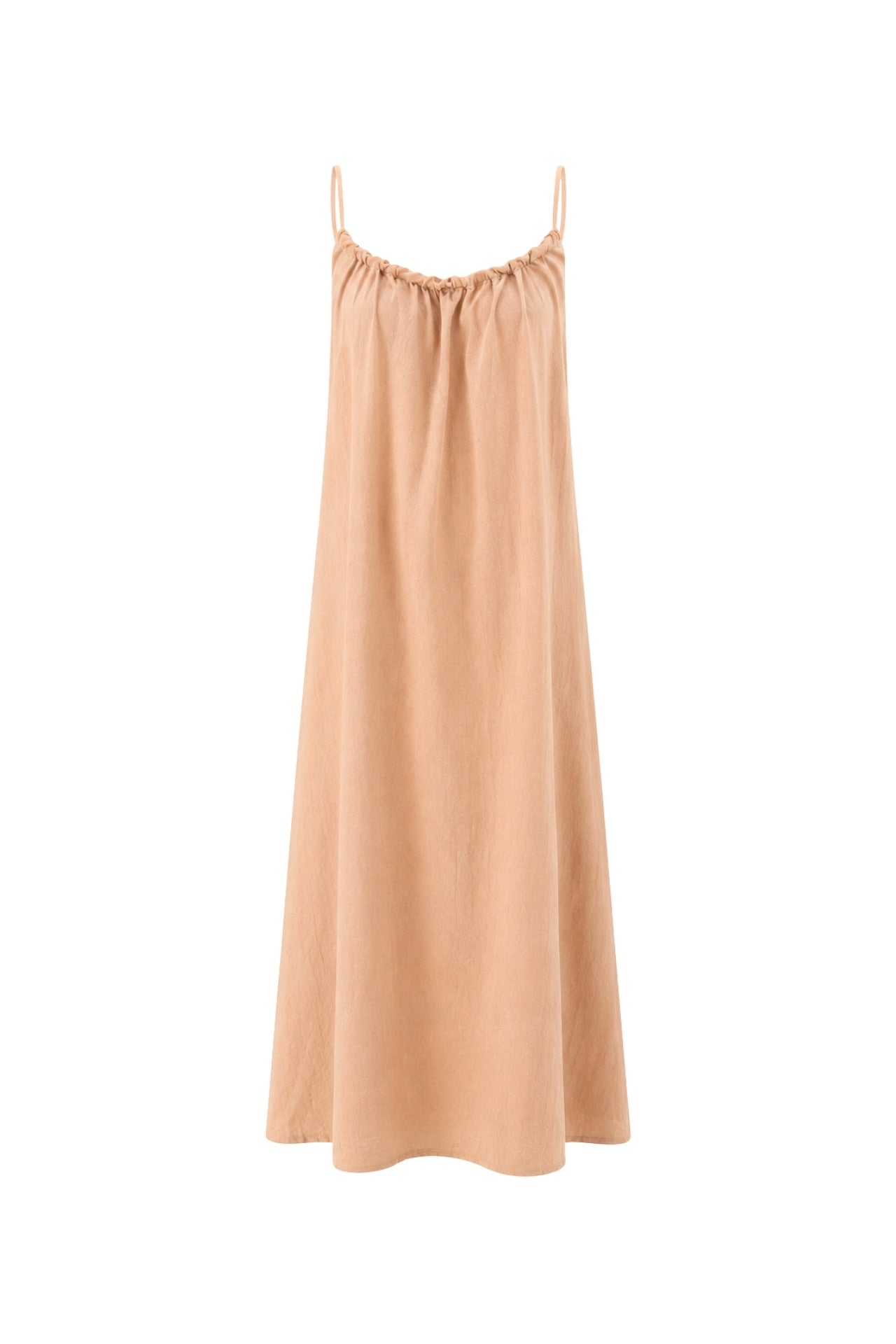 Beige Maxi Dress with Back Lace Strap