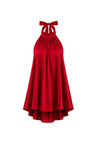 Fisherman Collar Backless Satin Red Mini Dress