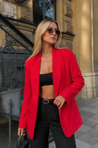 Shawl Collar Lined Red Blazer Jacket