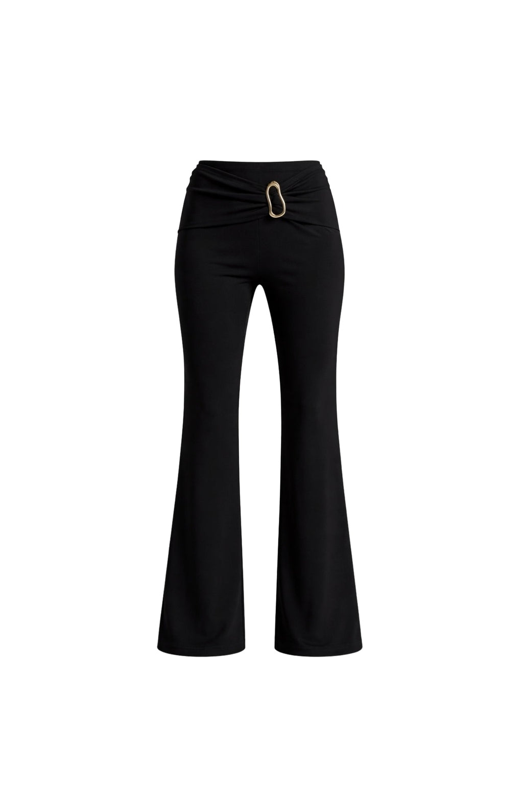 Accessory Detail Wide Leg Black Pants
