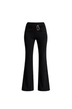 Accessory Detail Wide Leg Black Pants