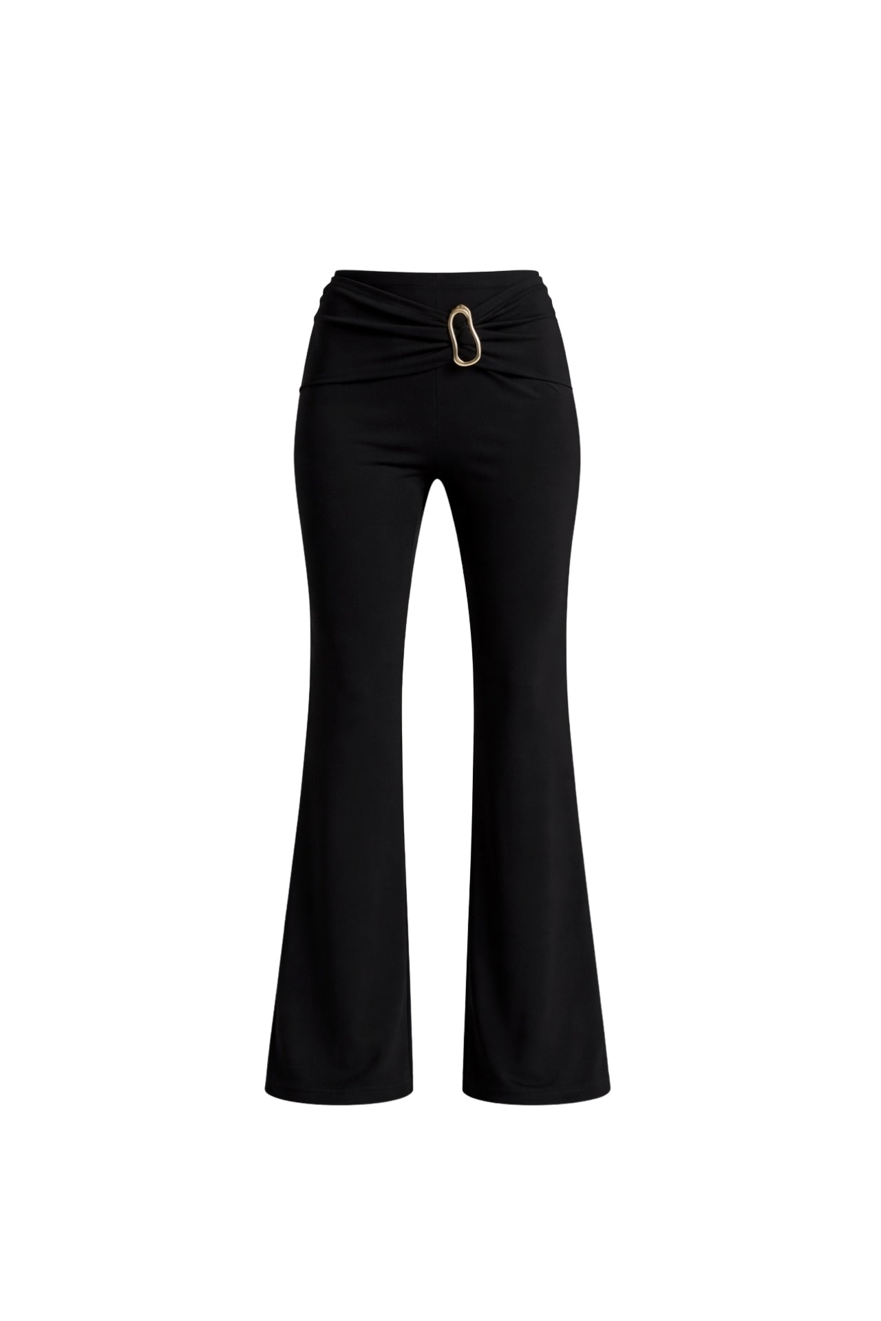 Accessory Detail Wide Leg Black Pants