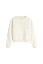 Crew Neck Kabartma Baskili Ecru Sweatshirt