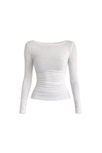 Boat Neck White Transparent Blouse