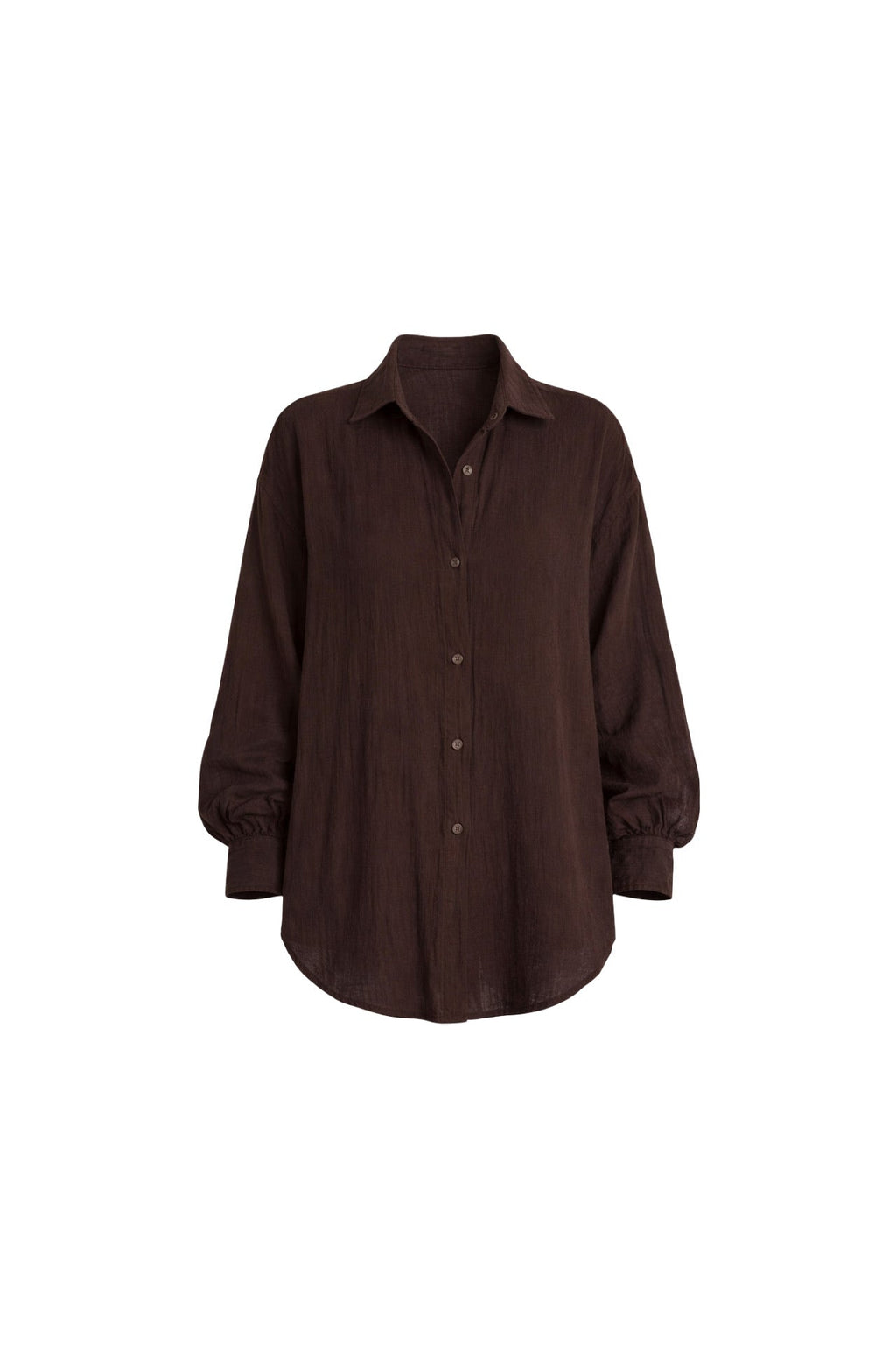 Textured Brown Oversize Shirt