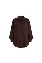 Textured Brown Oversize Shirt