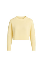 Crew Neck Crop Yellow Knit Sweater