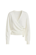 Wrap Tie Ecru Knit Cardigan
