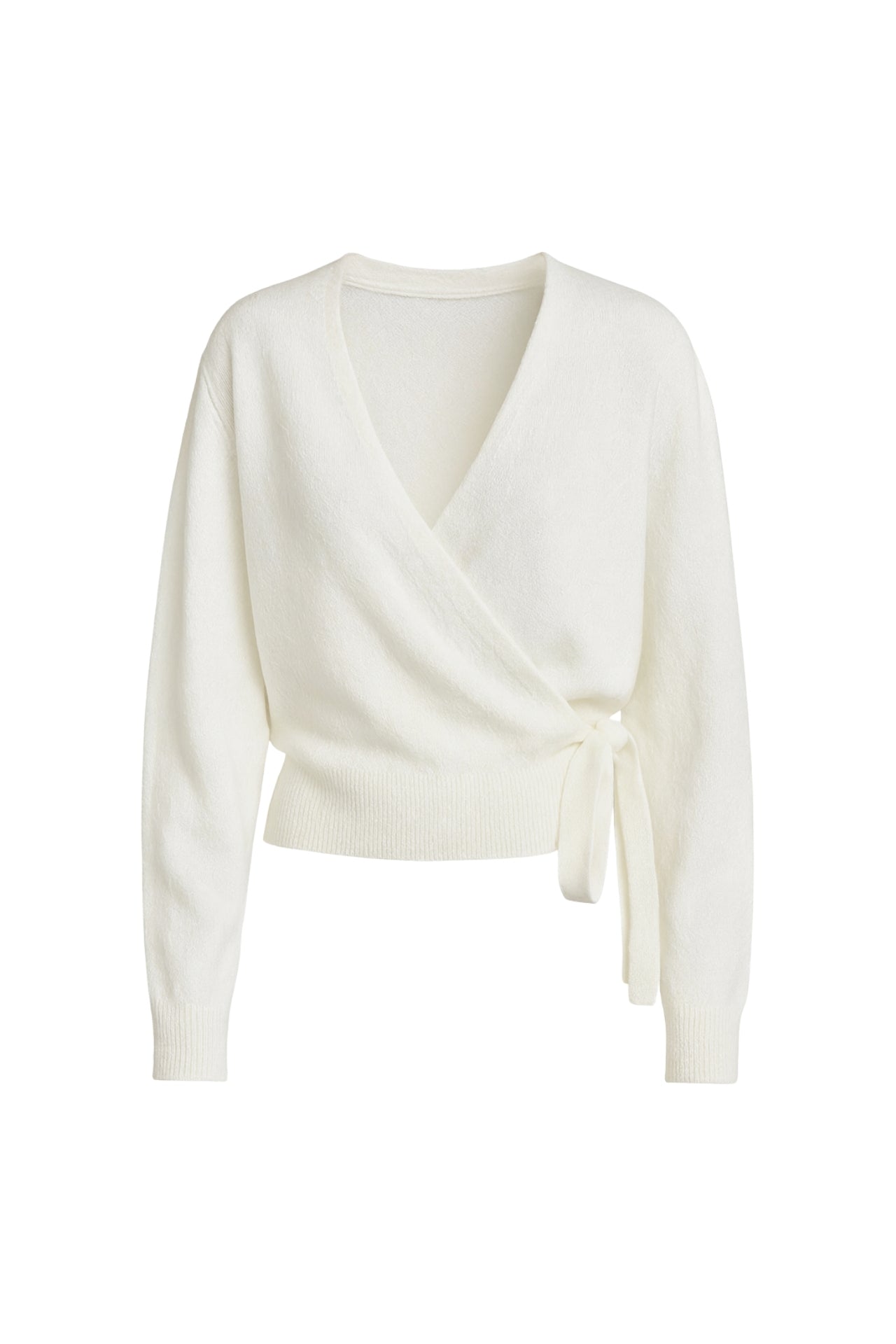 Wrap Tie Ecru Knit Cardigan