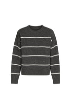 Striped Basic Anthracite Knit Sweater