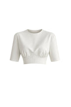 Waist-Fitted Crop White T-Shirt