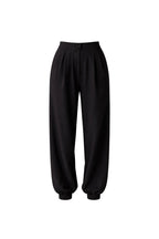 Elastic Both Detail Black Pleated Pants