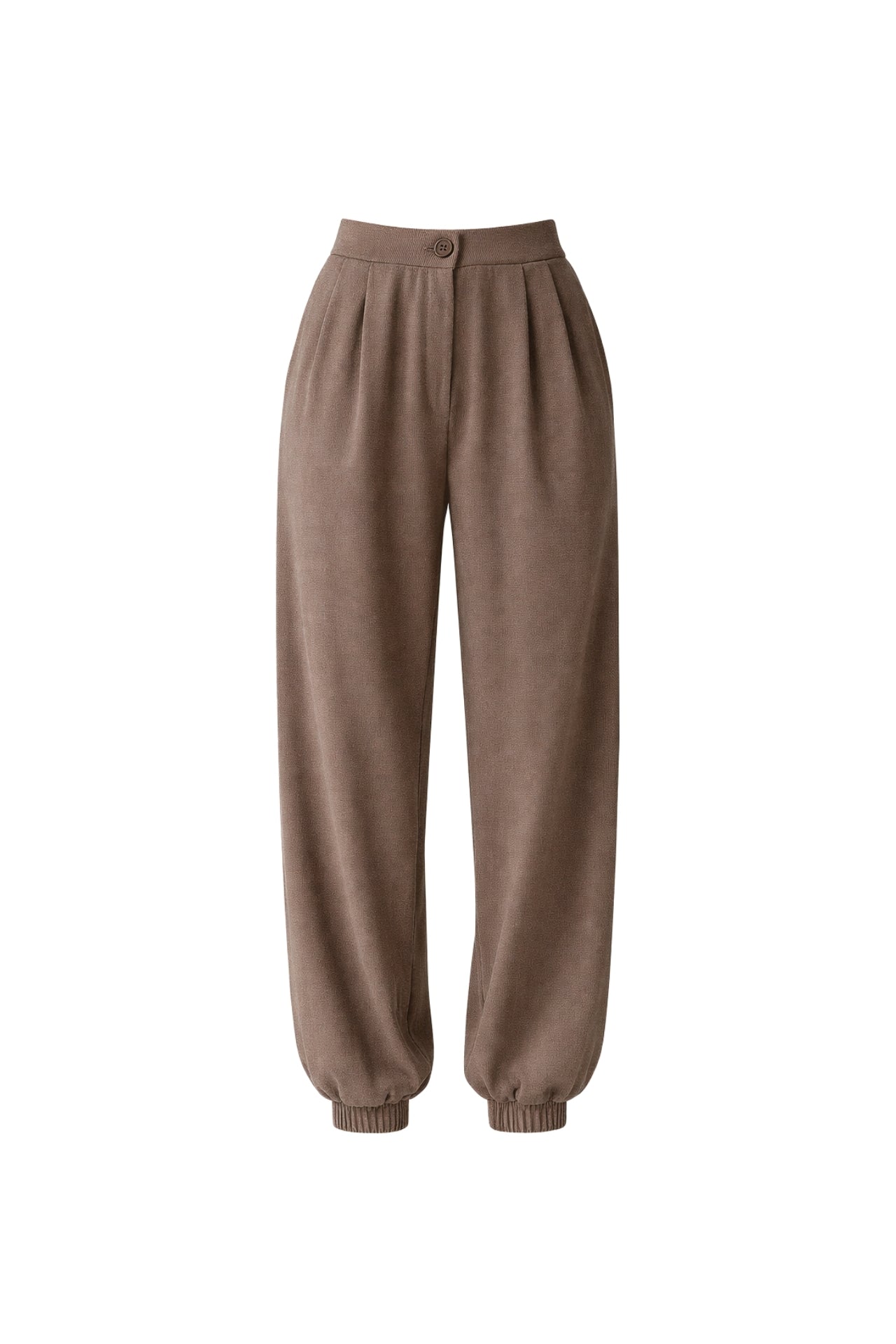 Elastic Both Detail Mink Pleated Pants