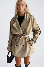 Sash Detail Basic Beige Trench Coat