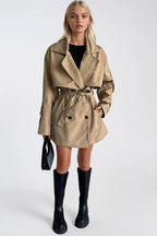 Sash Detail Basic Beige Trench Coat