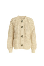 Chunky Knit Button Detail Ecru Cardigan