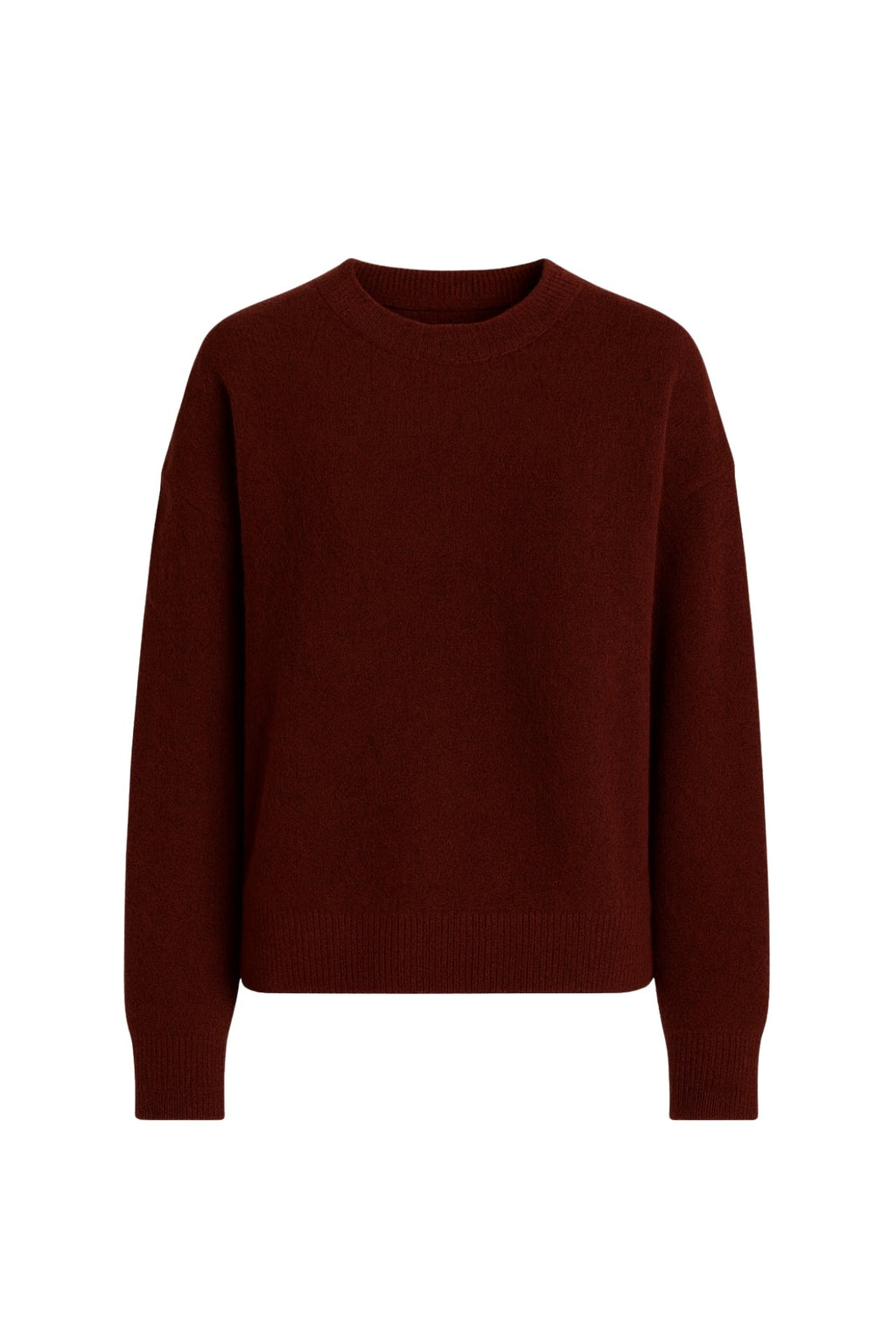Crew Neck Basic Burgundy Sweater