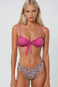 Bow Detail Floral Pink Bikini Set